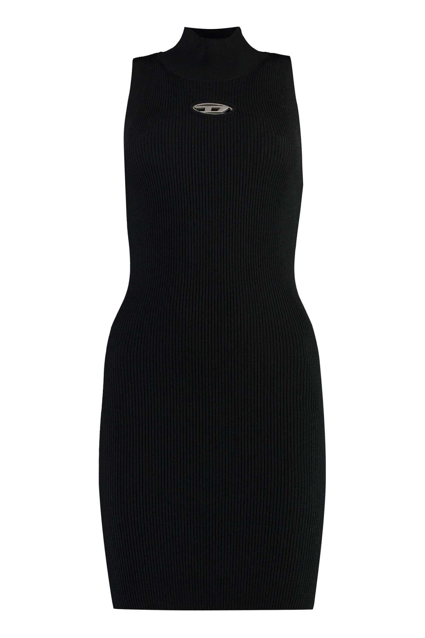 diesel m-onervax knitted turtleneck dress