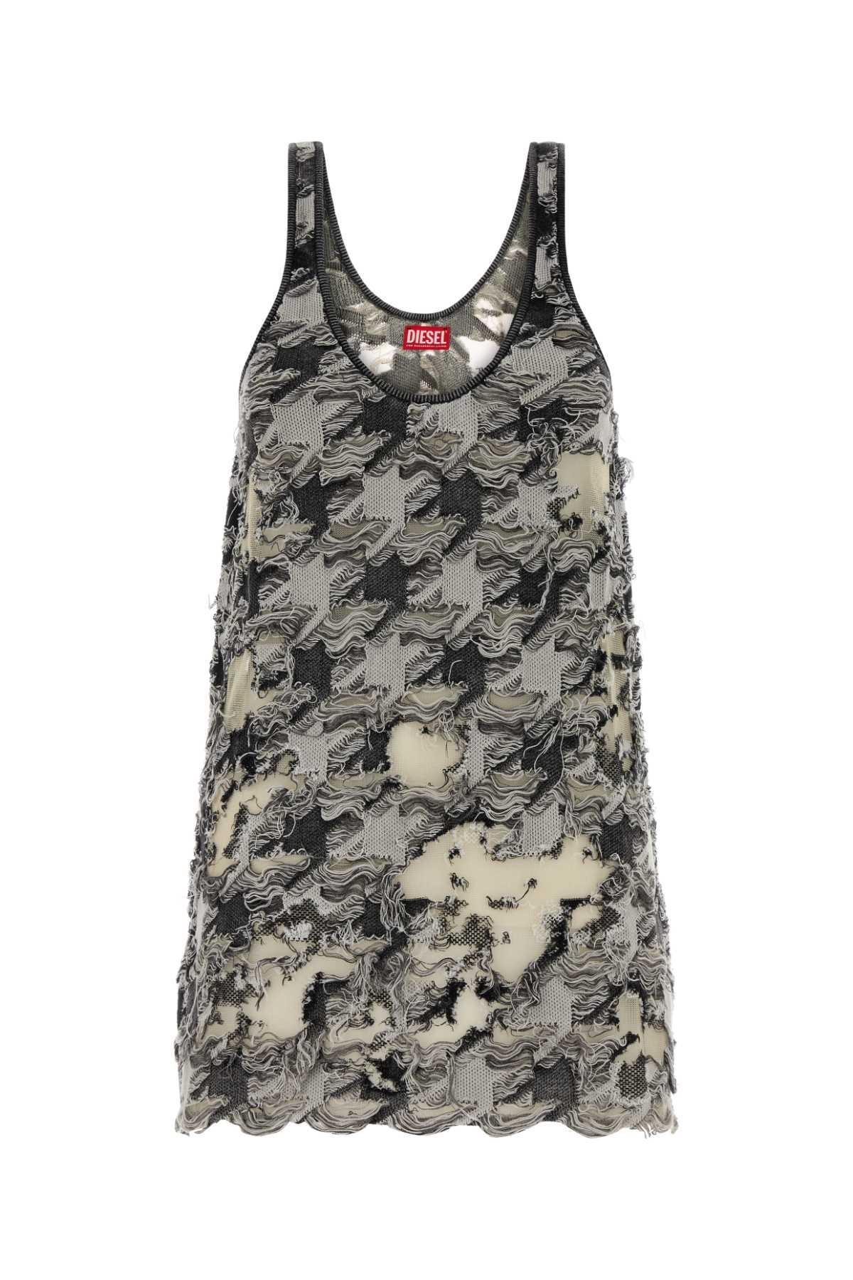 diesel multicolor cotton blend mini dress