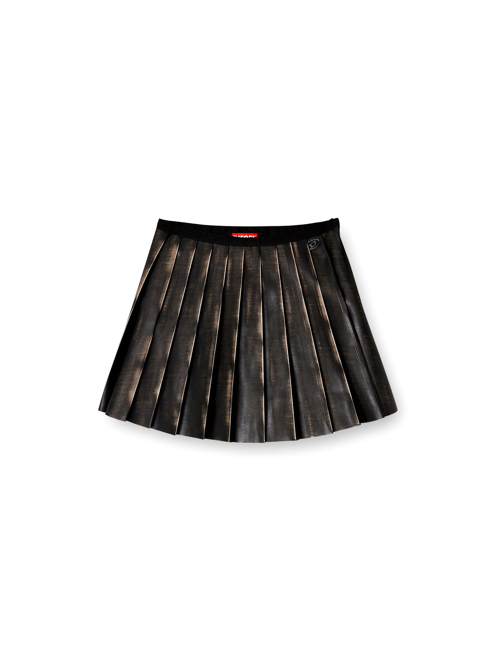 diesel o-saka-mini faux leather skirt