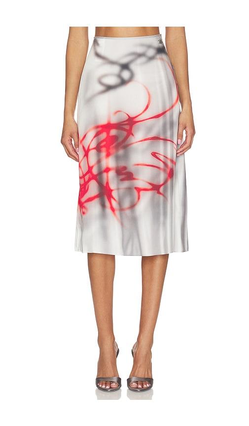diesel orchid skirt in white,red.