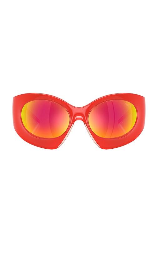 diesel oval sunglasses in red.