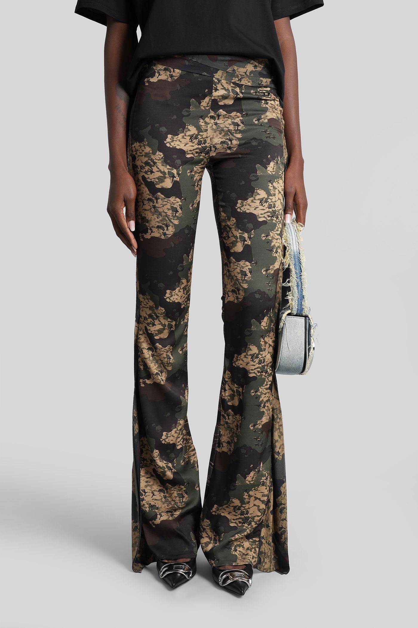 diesel p-affal pants in camouflage viscose