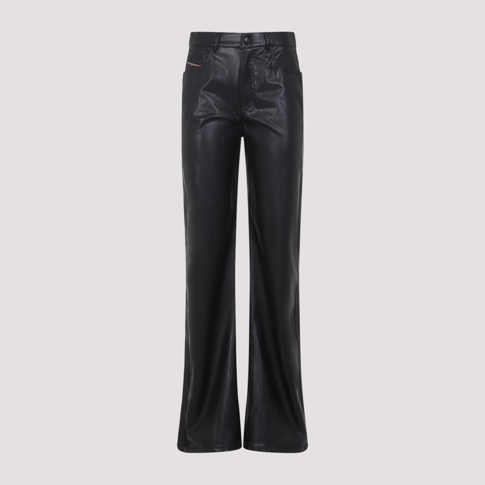 diesel p-lain eco leather pants black polyester - women