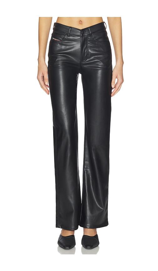 diesel plain leather pant in black.