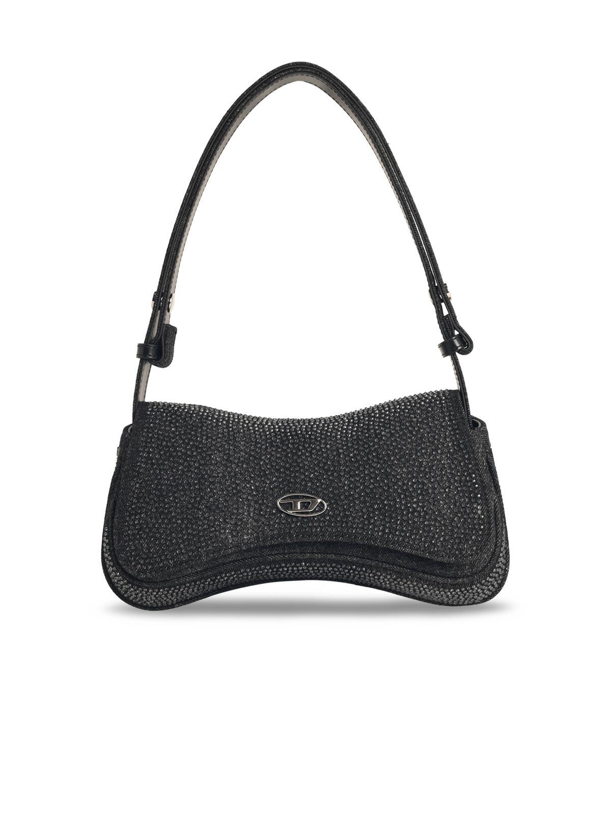 diesel play black denim bag
