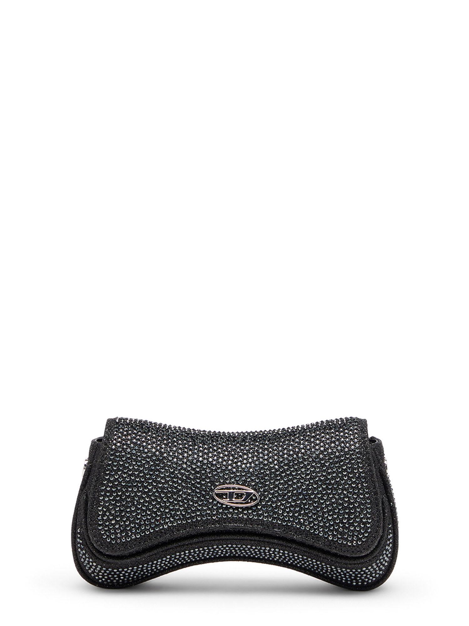 diesel play crossbody xs shoulder bag with all-over rhinestones