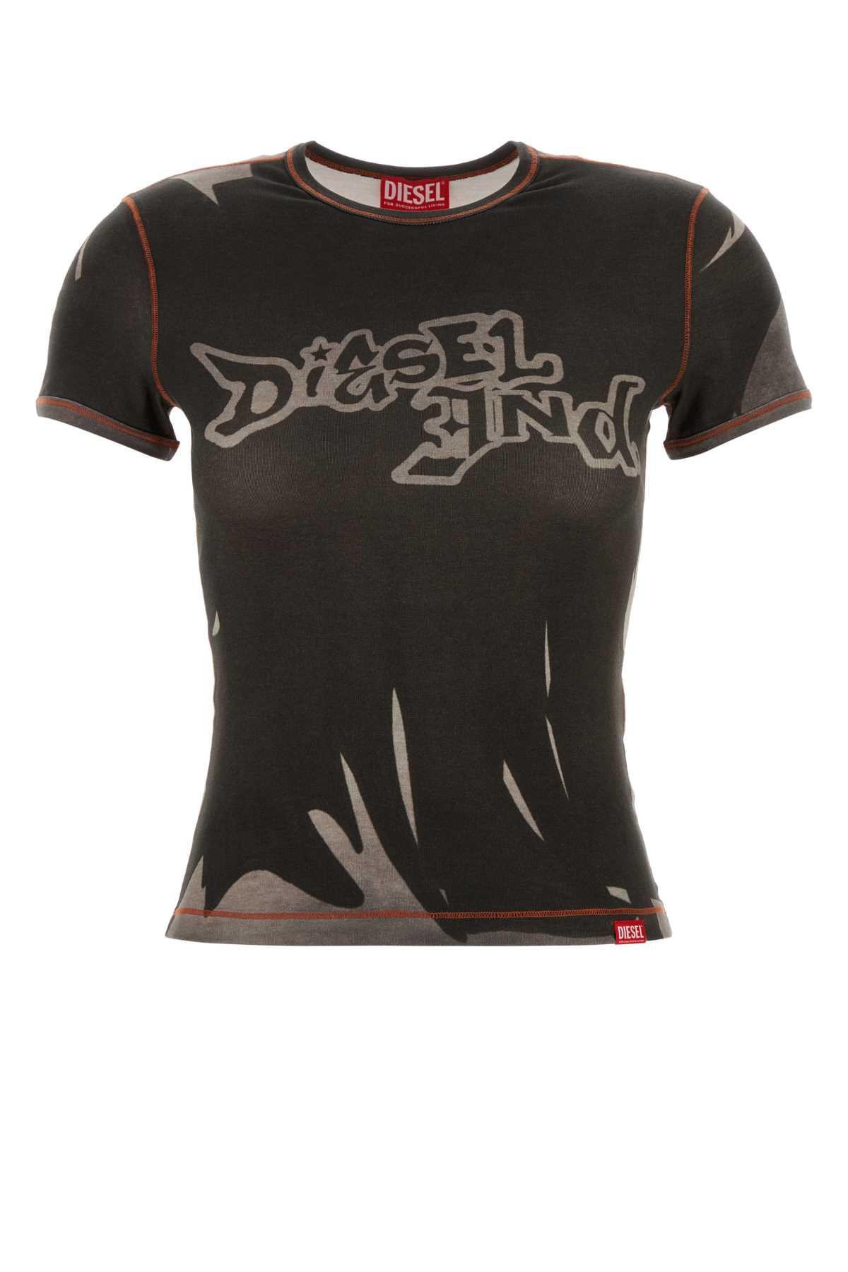 diesel printed stretch cotton t-shirt