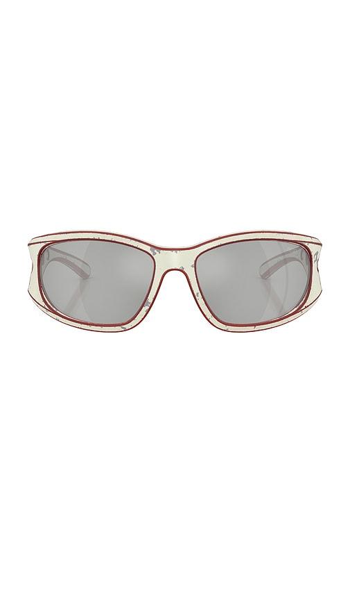 diesel rectangular sunglasses in cream.