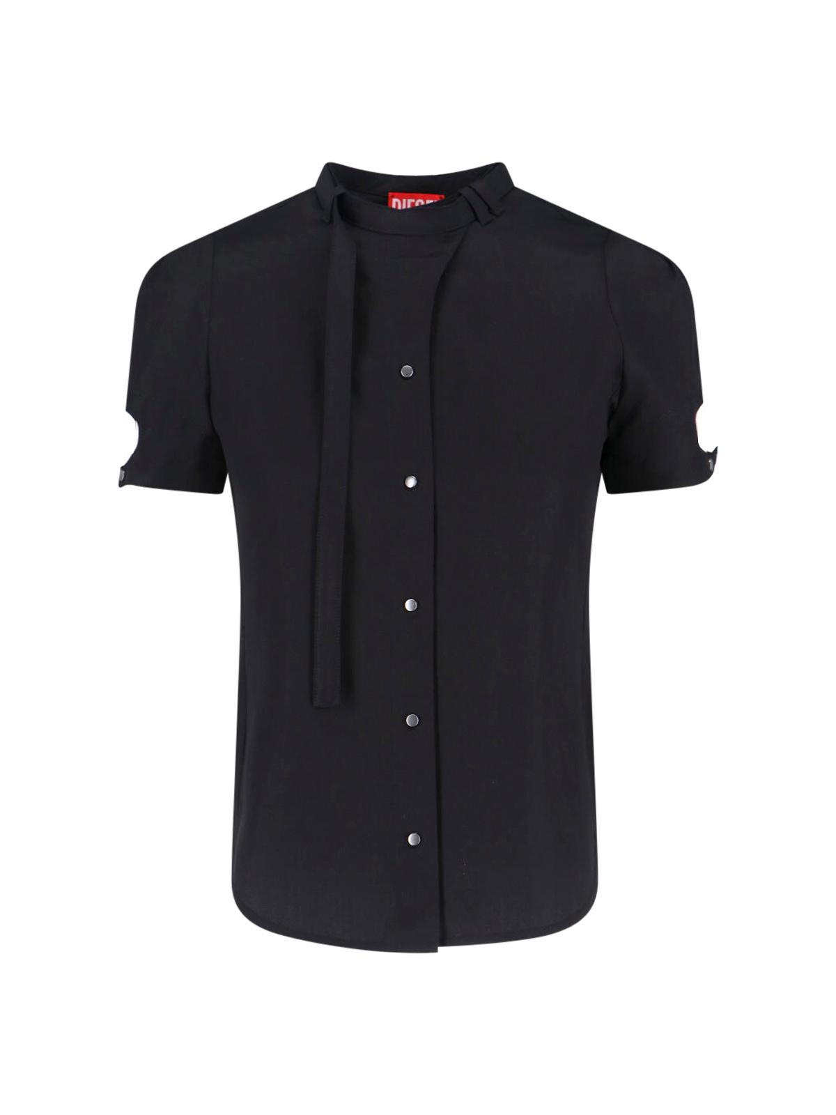 diesel shirts black lyocell - women