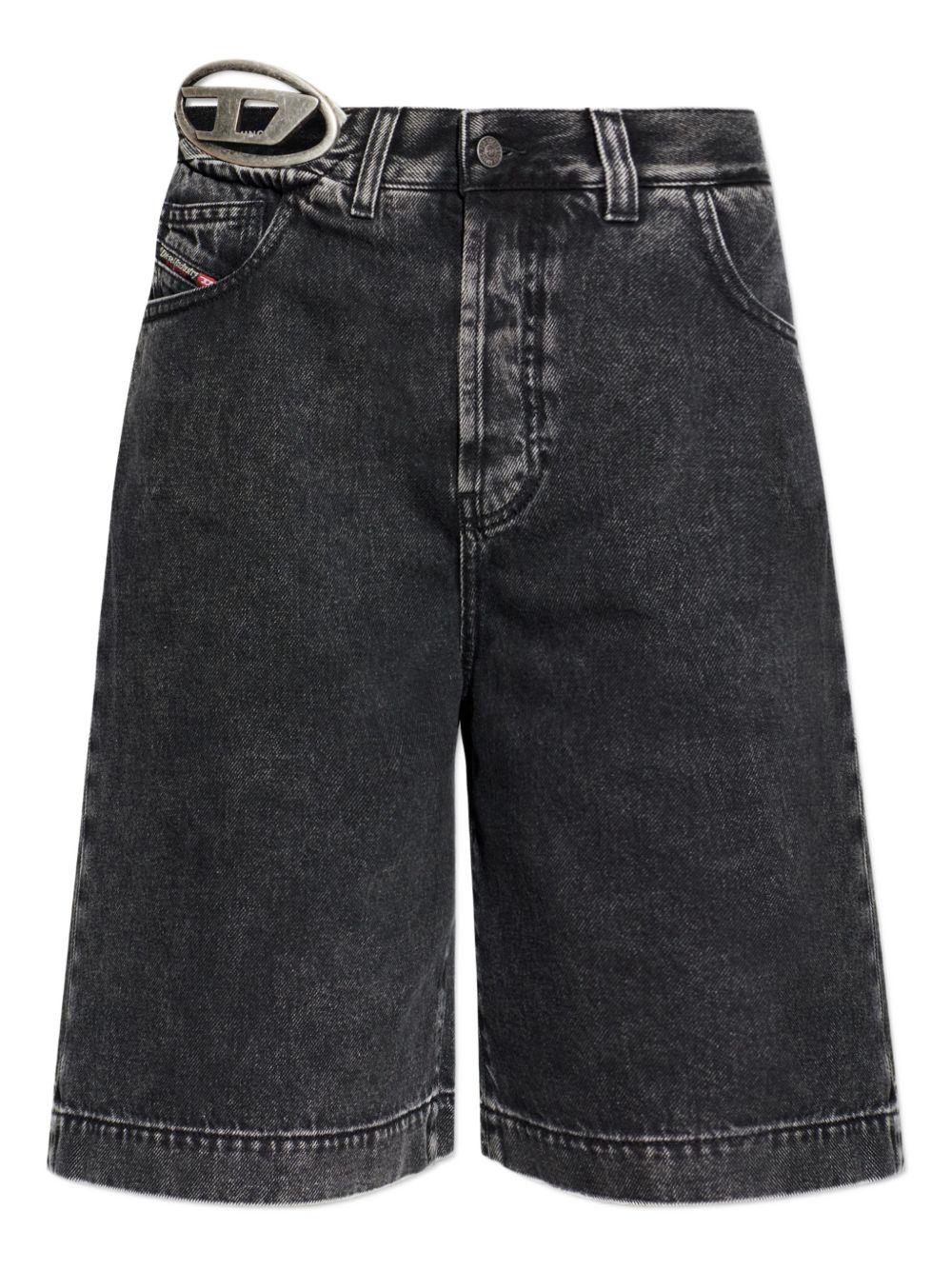 diesel shorts black cotton - women
