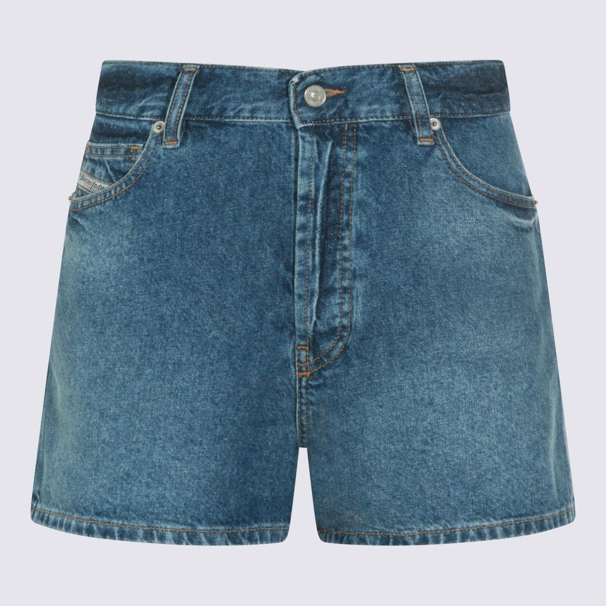 diesel shorts blue _100 % co - women