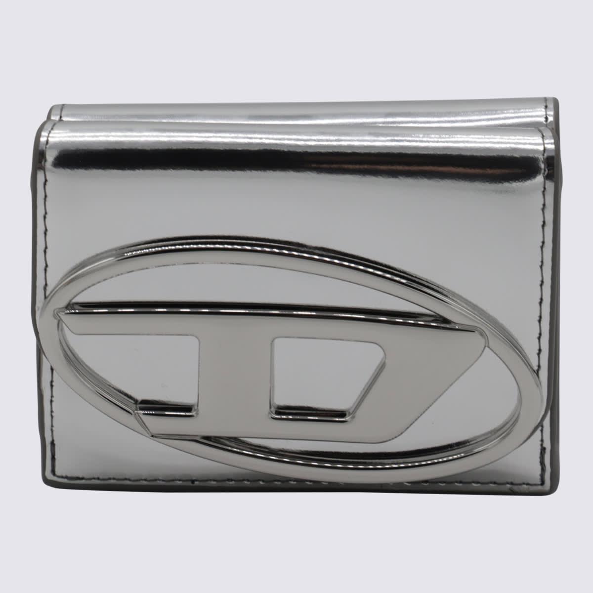 diesel silver leather wallet