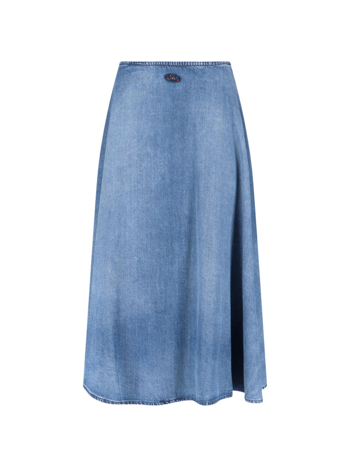 diesel skirts blue organic cotton - women