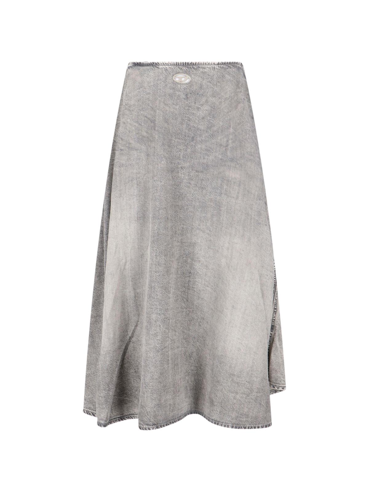 diesel skirts grey organic cotton - women