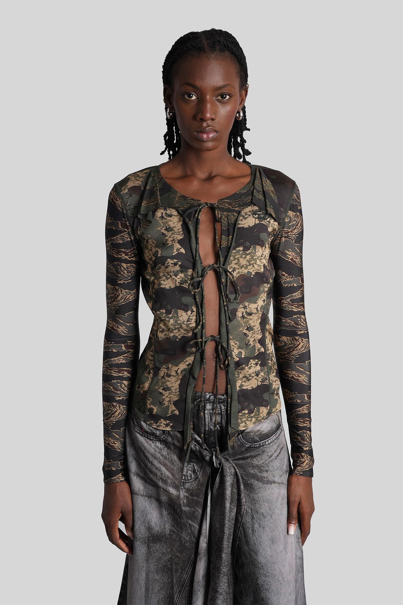 diesel t-afry topwear in camouflage polyamide