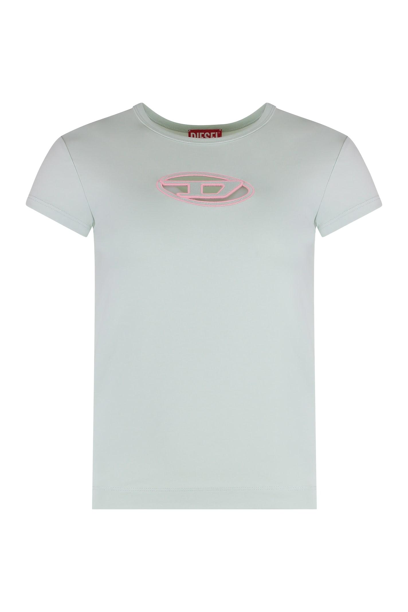 diesel t-angie cotton crew-neck t-shirt