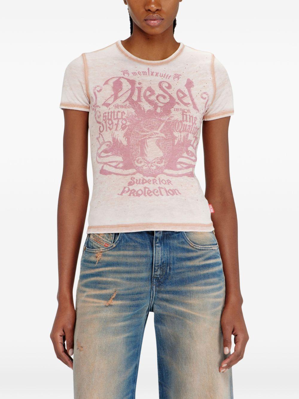 diesel t-shirts and polos powder - women