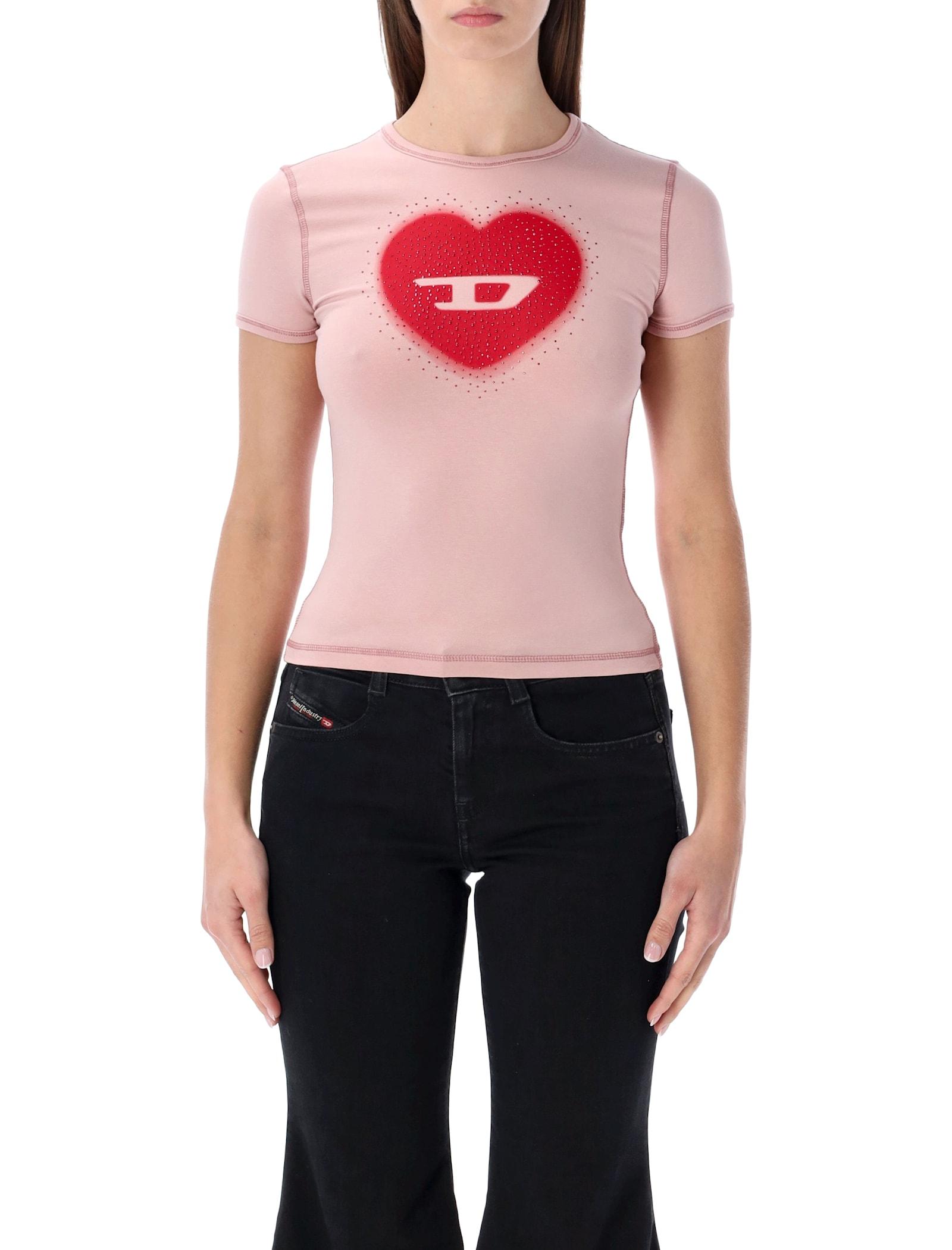 diesel t-uncuties heart logo t-shirt