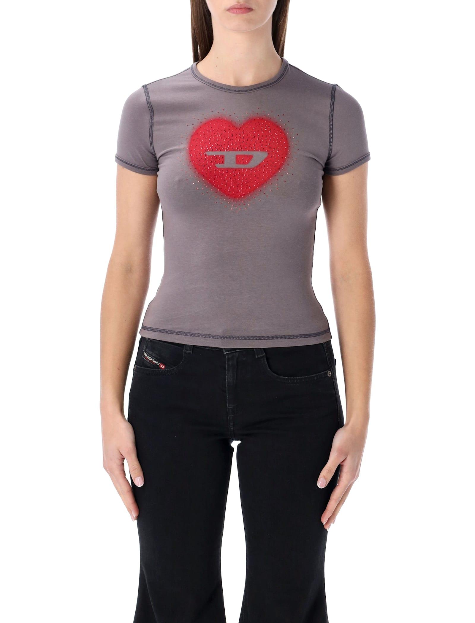 diesel t-uncuties heart logo t-shirt
