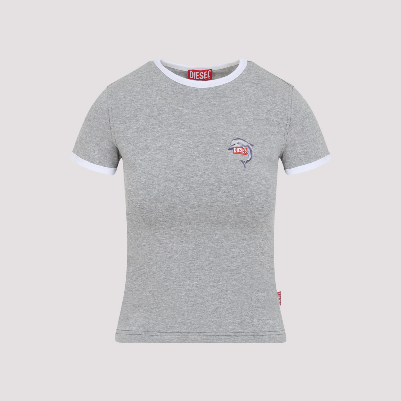 diesel t-uncuties t-shirt grey cotton elastane tshirt - women