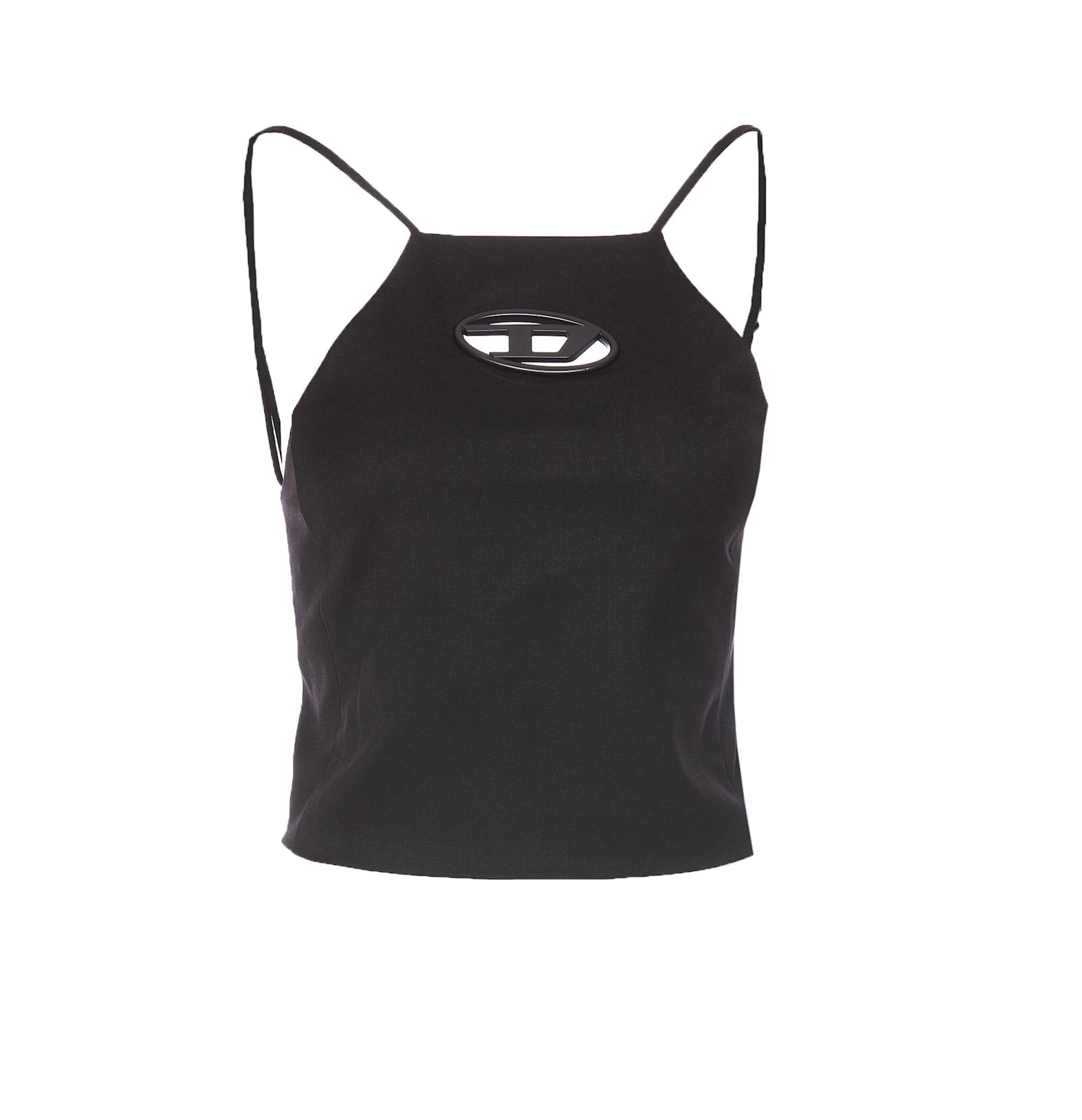 diesel t-wilit knit crop top