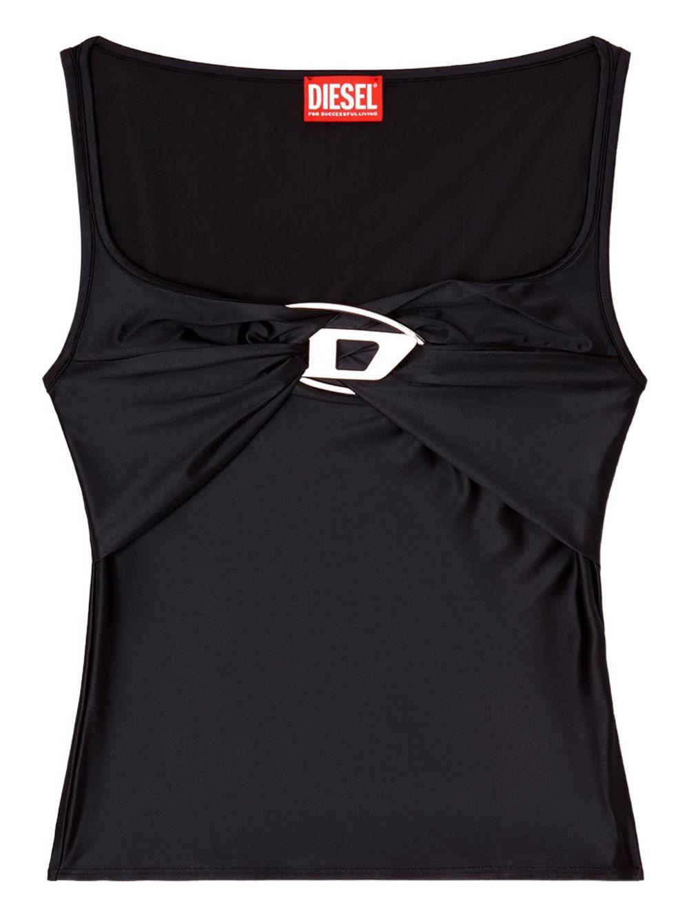 diesel top black polyamide elastane - women