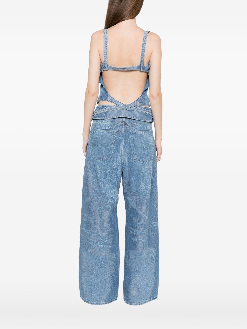 diesel top clear blue cotton polyester - women