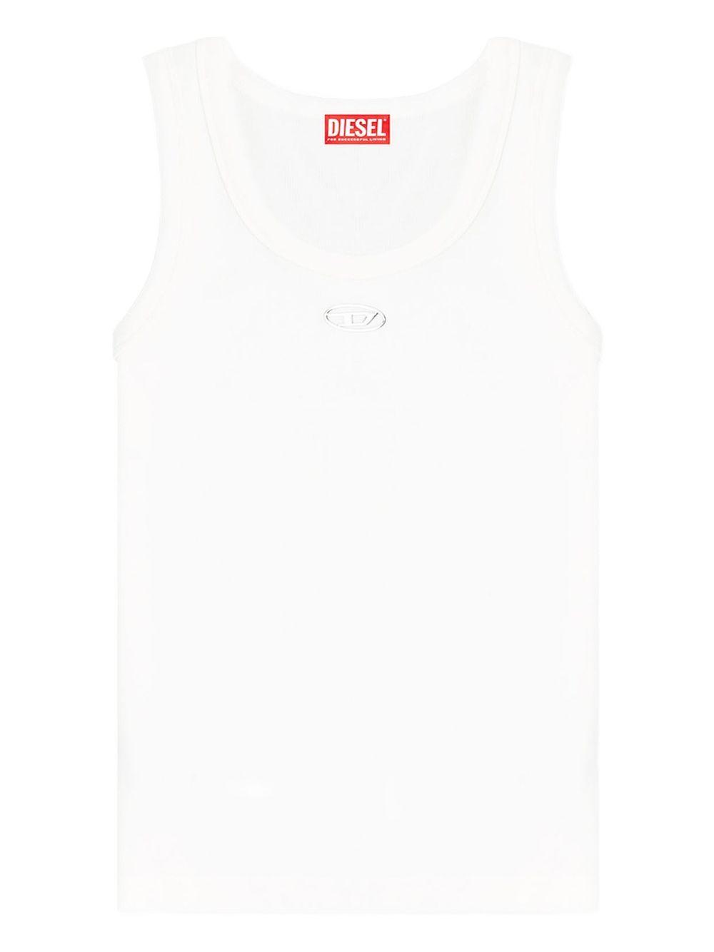 diesel top white elastane cotton - women