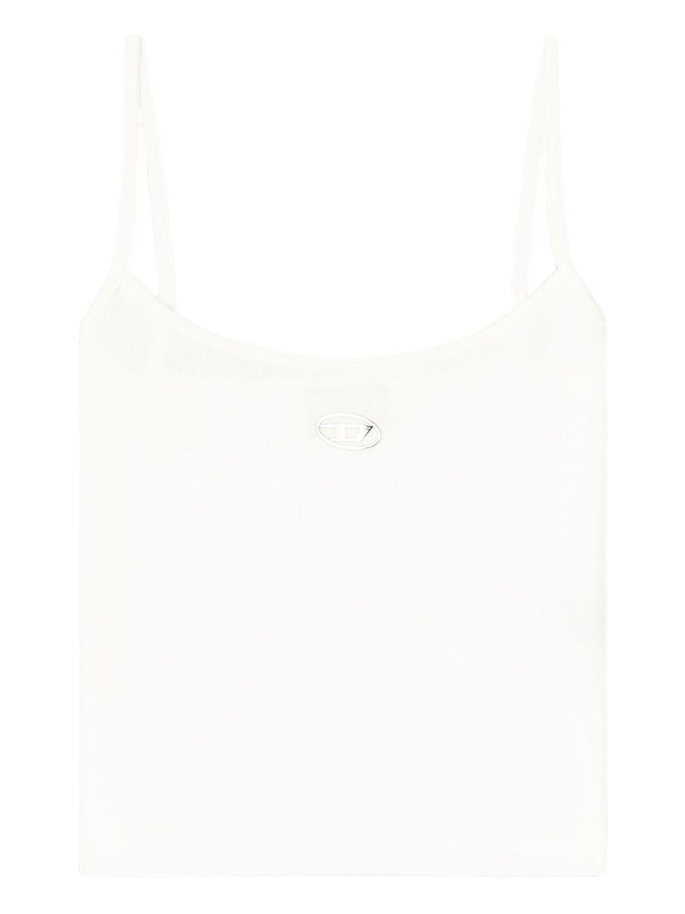 diesel top white elastane cotton - women