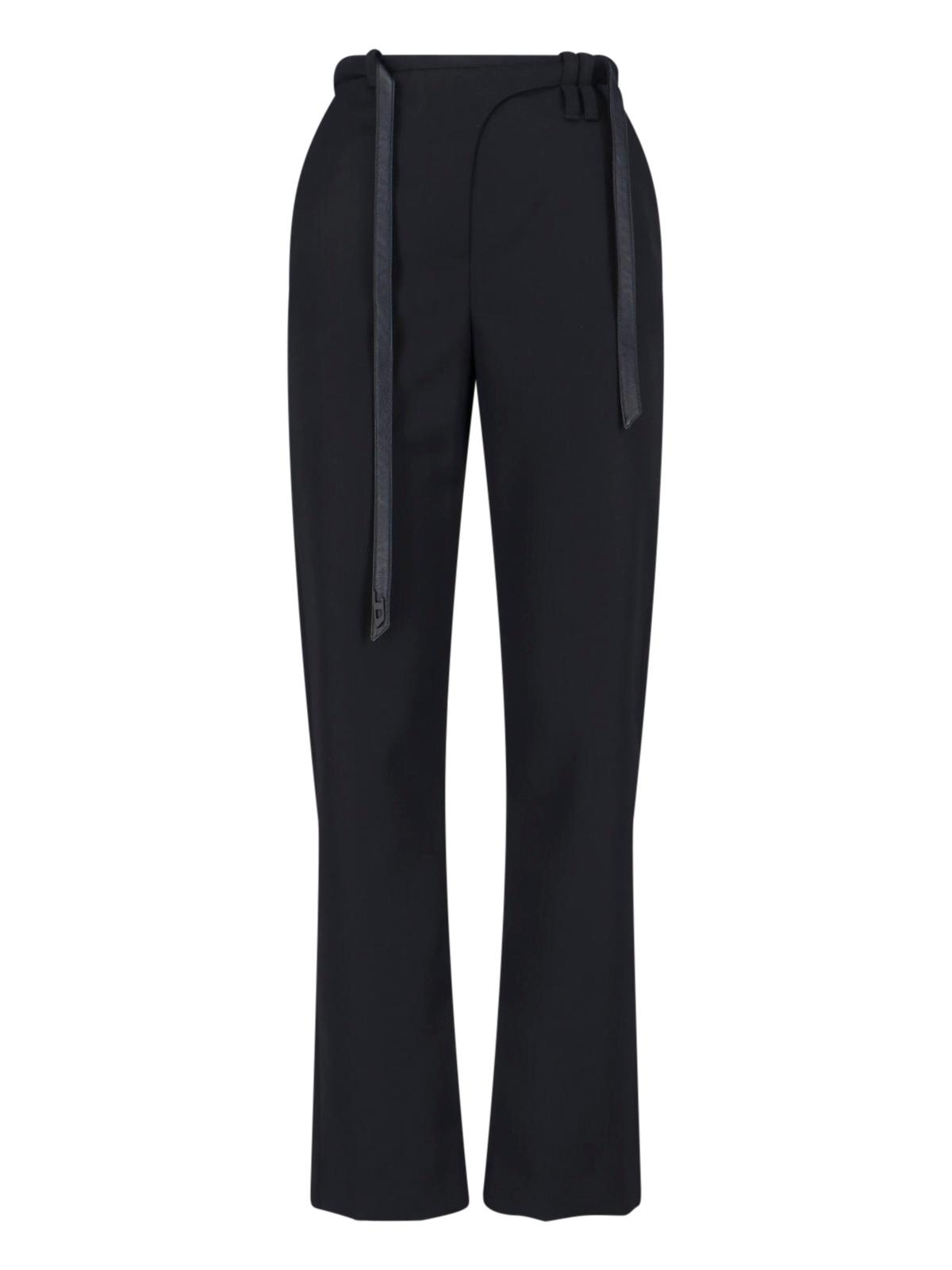 diesel trousers black polyester - women