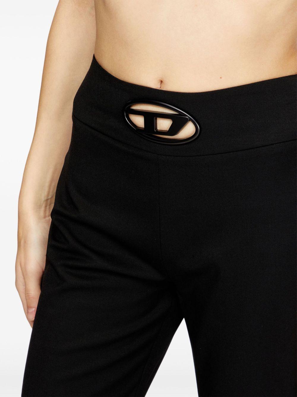 diesel trousers black polyester - women