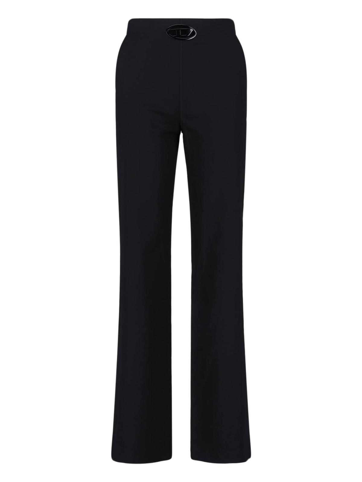 diesel trousers black polyester - women