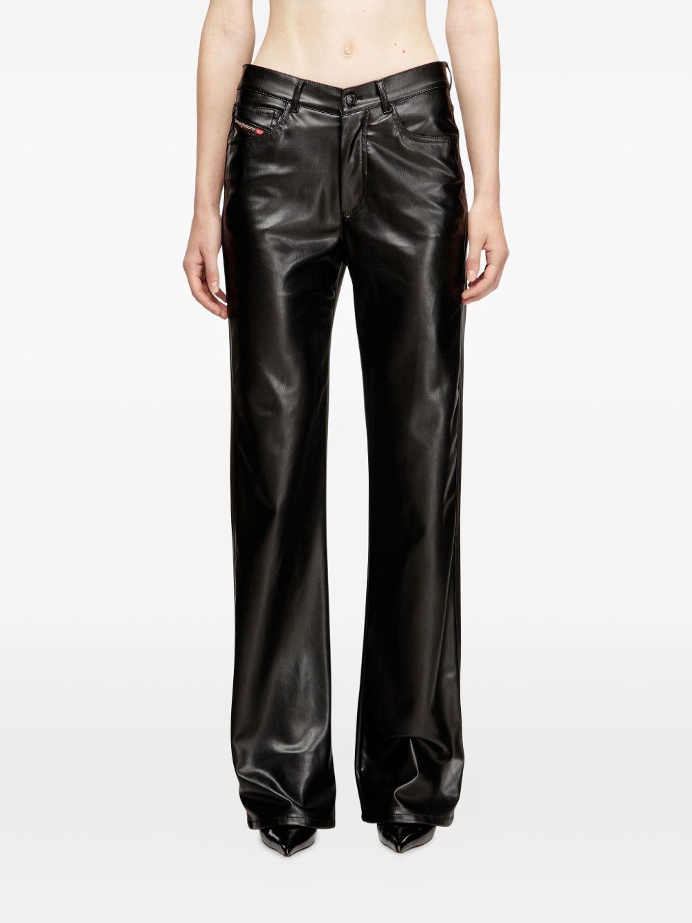 diesel trousers black polyurethane - women