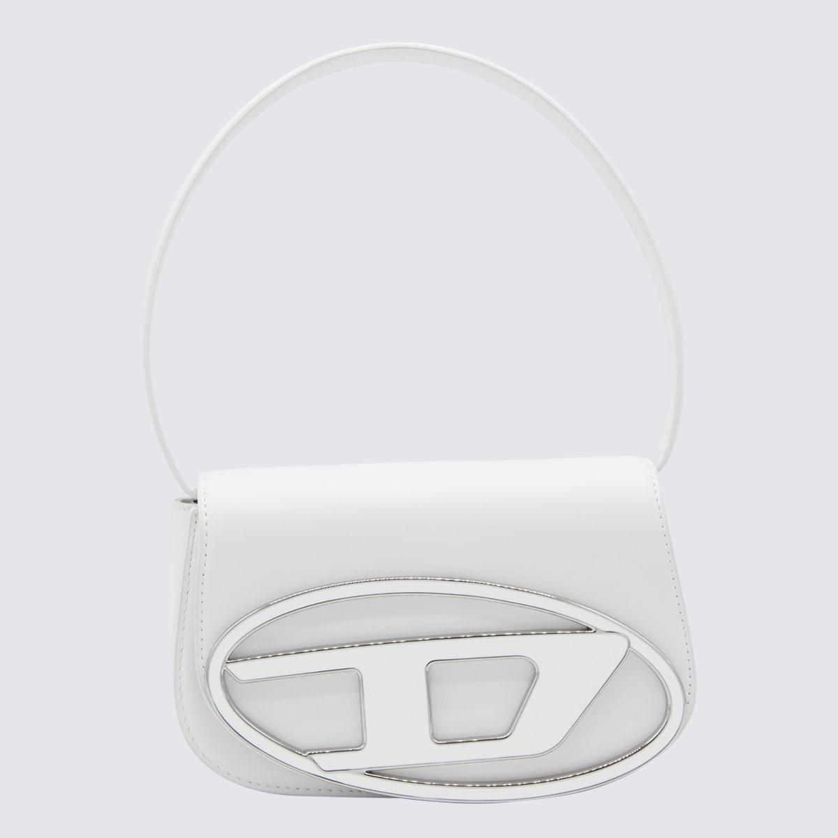 diesel white leather 1 dr shoulder bag