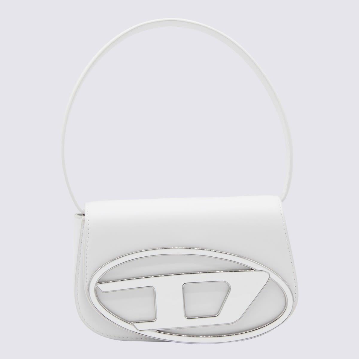 diesel white leather 1dr shoulder bag
