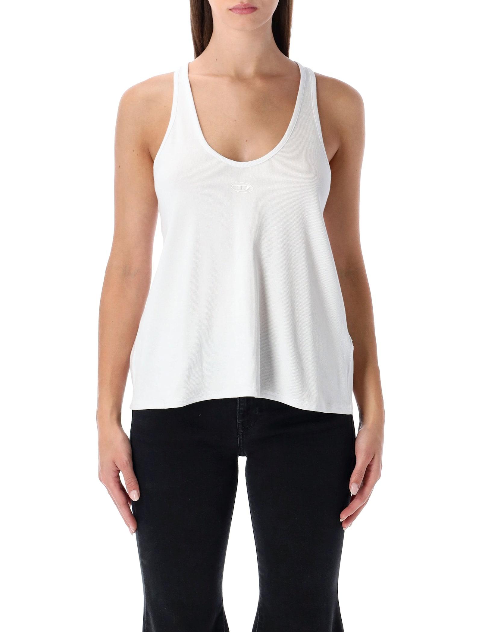 diesel white organic cotton tank top