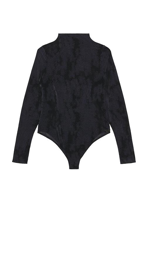 diesel x savage c long sleeve bodysuit in black.