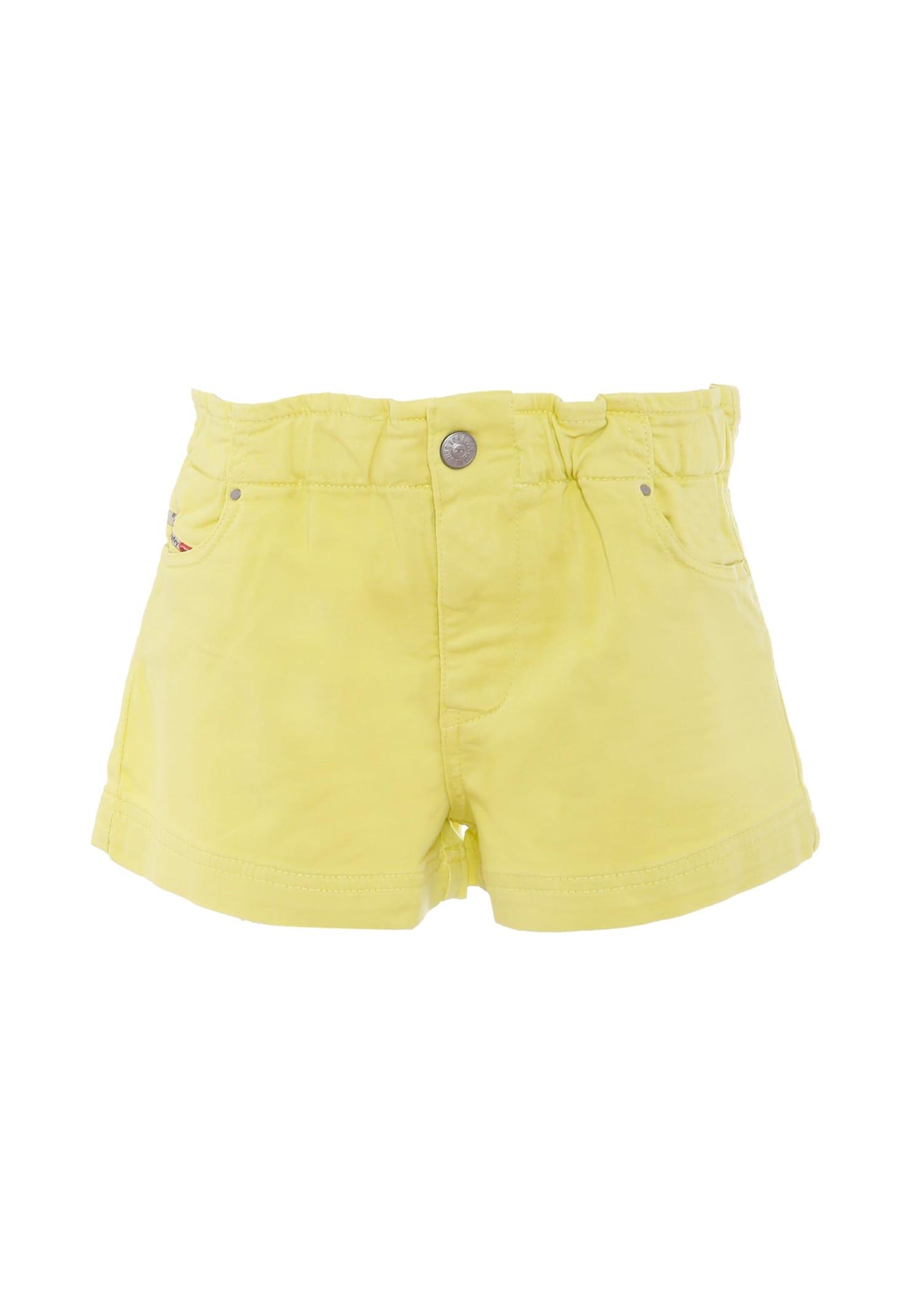 diesel yellow shorts for girl with logo