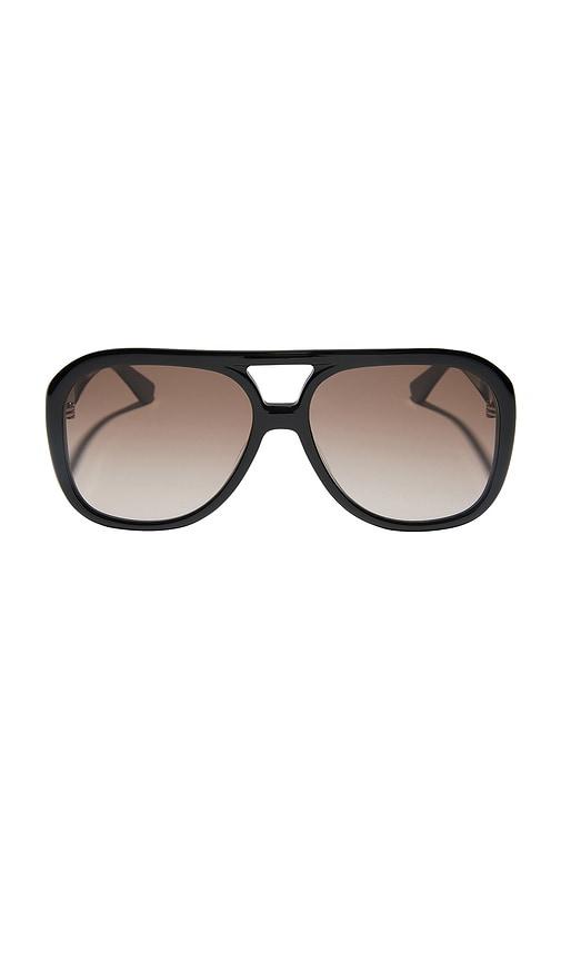 diff eyewear x for love & lemons acetate aviator sunglasses in black.