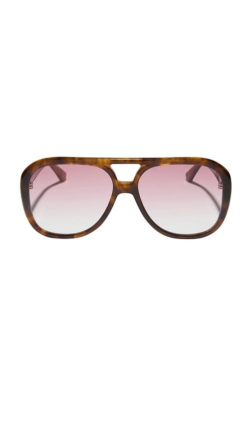 diff eyewear x for love & lemons acetate aviator sunglasses in tort.