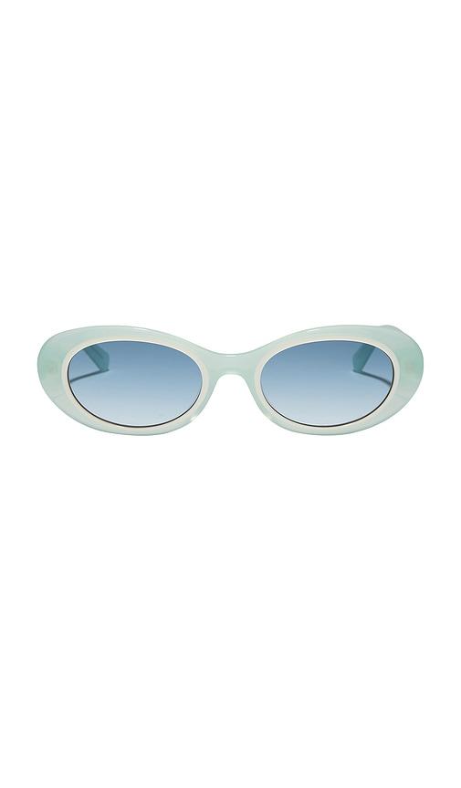 diff eyewear x for love & lemons sabrina sunglasses in sage.
