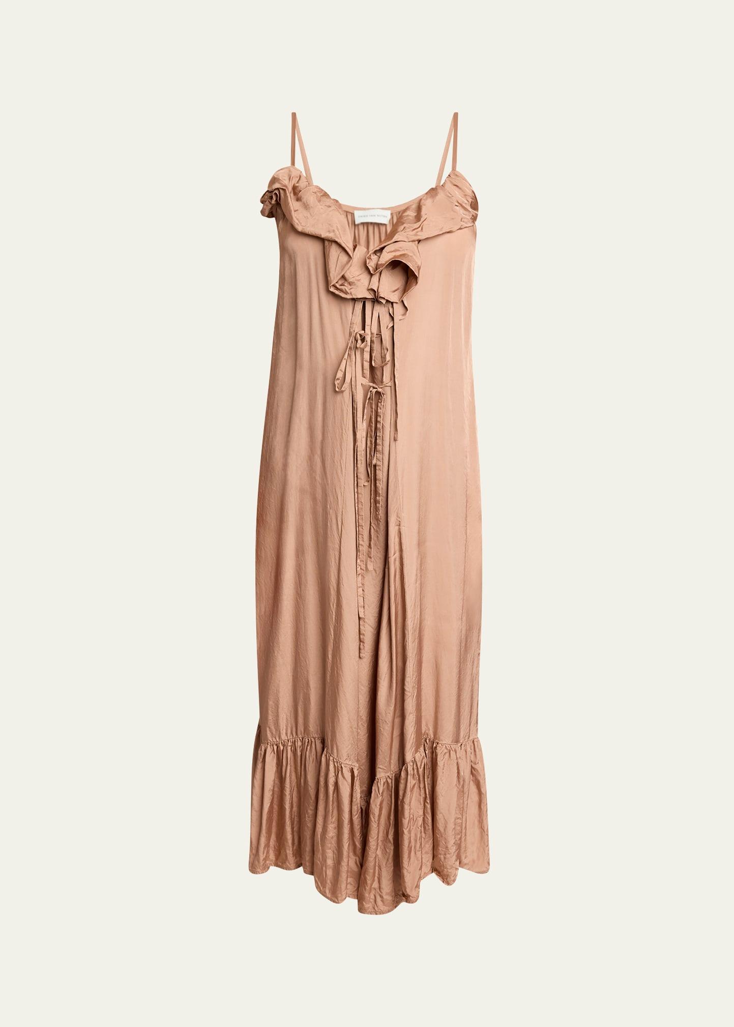 dimba ruffle midi dress
