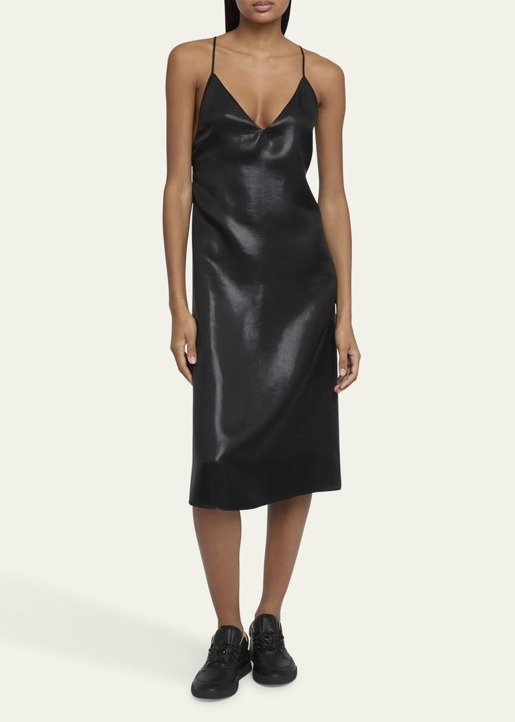 dinah silk midi slip dress