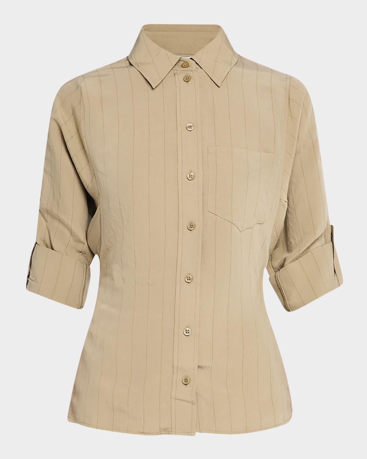 dinah striped modal-blend shirt