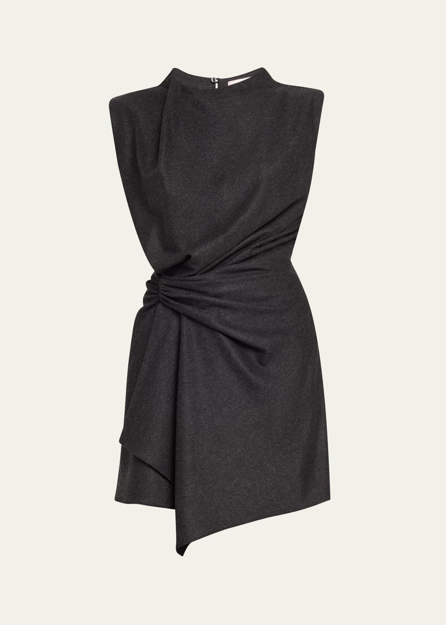 dion high-neck gathered mini dress
