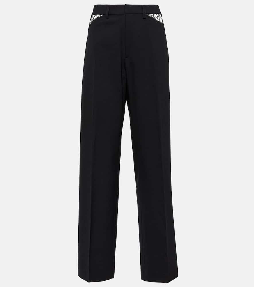 dion lee cutout wool straight pants