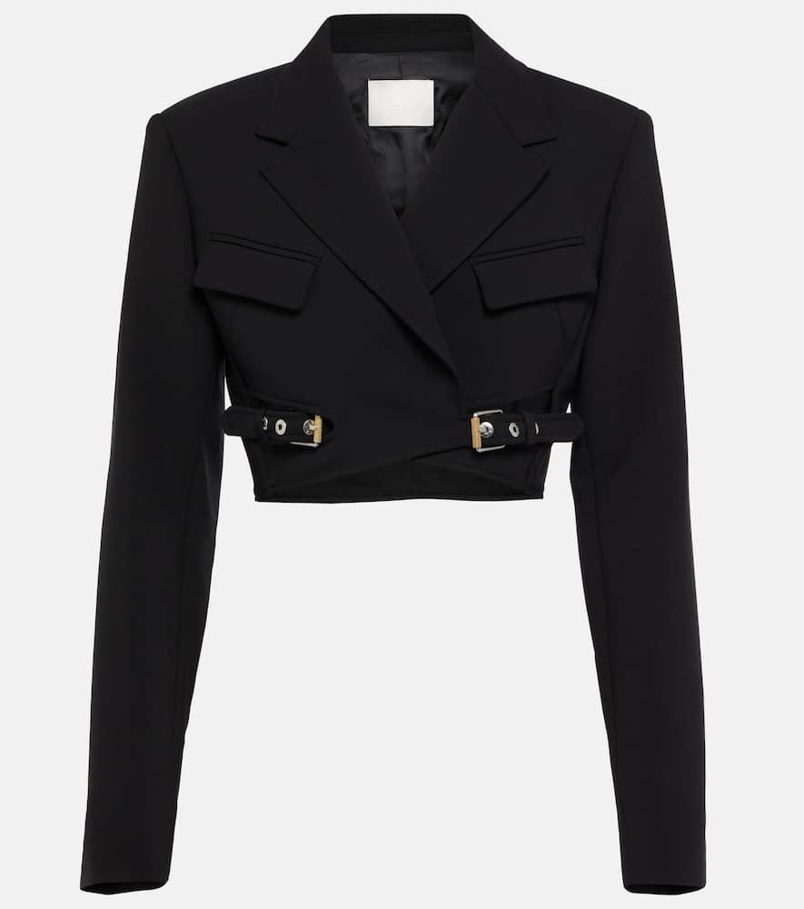 dion lee interlock belted cropped blazer