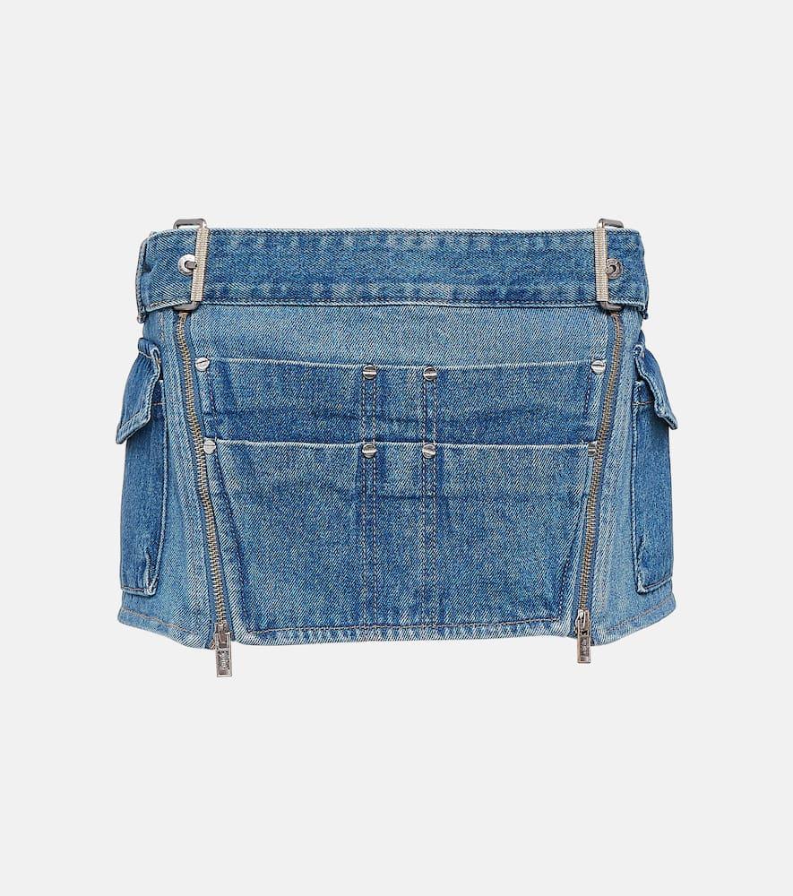 dion lee toolbelt denim miniskirt