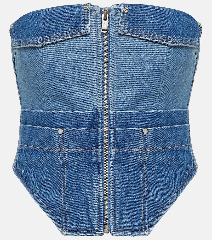 dion lee workwear denim corset top