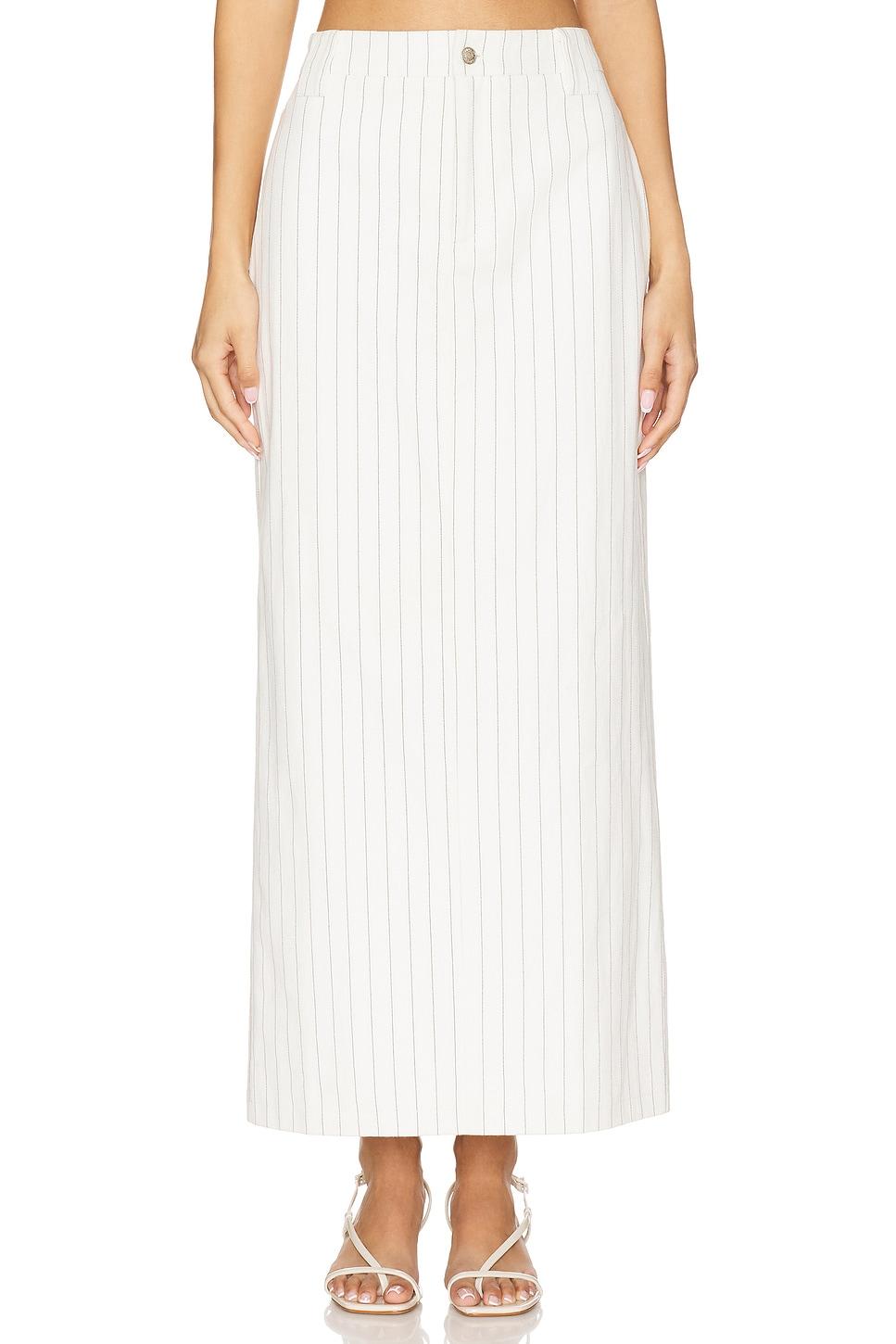 dionne denim pinstripe skirt